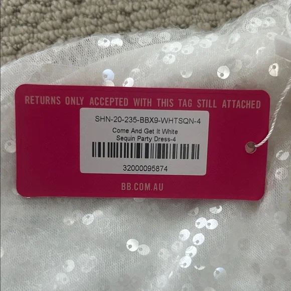 Beginning Boutique White Sequin Mini Dress - Picture 6 of 7